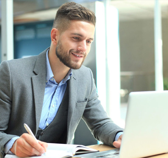 Business man working with laptop